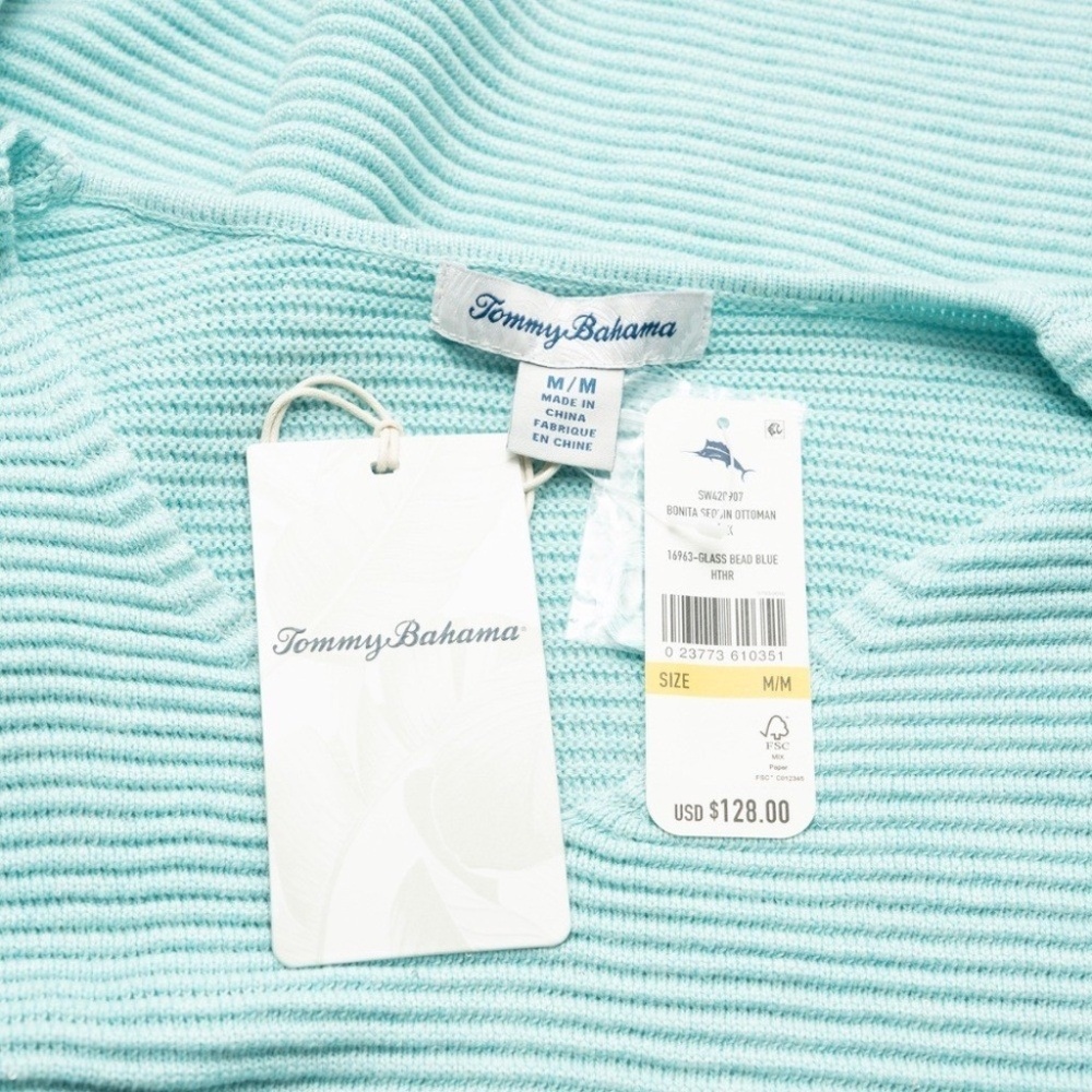 Tommy Bahama -‎ Bonita Sequin Ottoman V-Neck Sweater - Picture 6 of 7